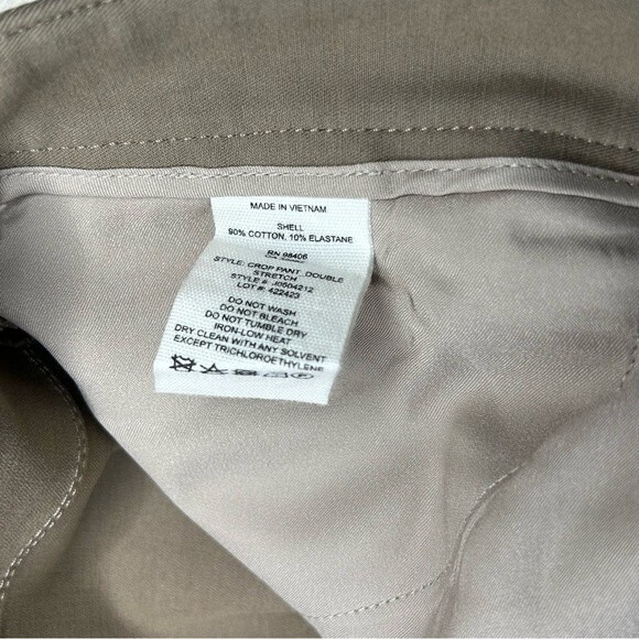 Theory Khaki Green Double Stretch cropped trouser pants women’s size XS 2 - Picture 12 of 14